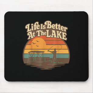 Life Is Better At Lake Boat Vintage Fishing Retro Mouse Pad