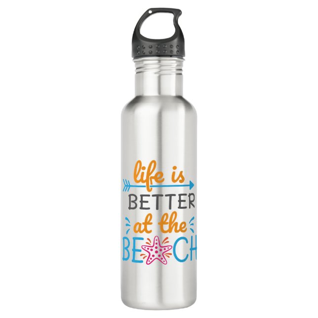 Life Is Better At The Beach 710 Ml Water Bottle (Front)
