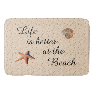 Life is better at the beach bath mat