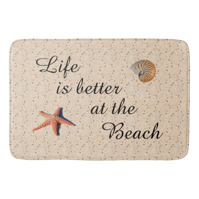 Life is better at the beach bath mat (Front)