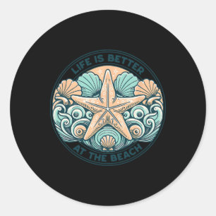 Life Is Better At The Beach Cruise Summer Vacation Classic Round Sticker