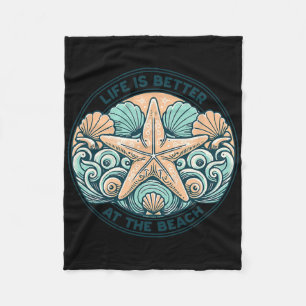 Life Is Better At The Beach Cruise Summer Vacation Fleece Blanket