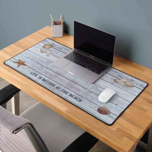 Life is better at the Beach Desk Mat (Office 2)