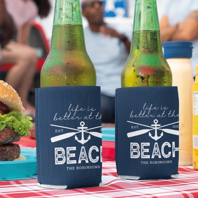 Life is Better at the Beach Family Name Can Cooler (Creator Uploaded)