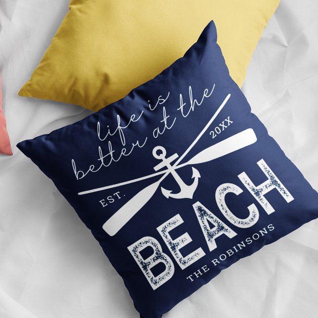 Life is Better at the Beach Family Name Cushion (Creator Uploaded)