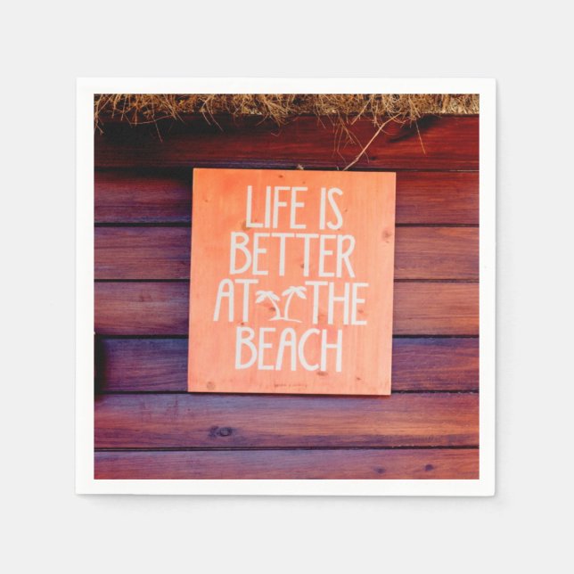 Life is better at the beach napkin (Front)