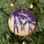 Life is better at the beach palm tree Christmas Ceramic Ornament<br><div class="desc">Life is better at the beach palm tree Christmas tree ornament. Personalise with your own photo or text on the back.</div>