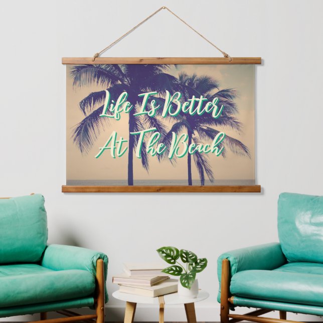 LIFE IS BETTER AT THE BEACH phenomenal ocean view Hanging Tapestry (Living Room)