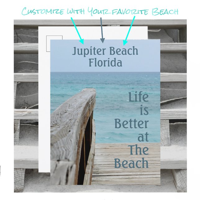 Life is Better at the Beach Photographic Seashore Postcard (Creator Uploaded)