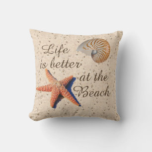 Life is better at the beach pillow