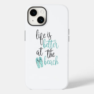 Life Is Better At The Beach Quote With Flip Flops iPhone 14 Case