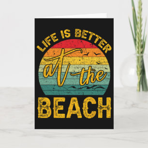 Life Is Better At The Beach Retro Palm Trees Summe Card