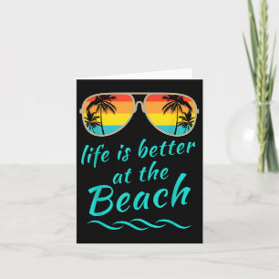 Life Is Better At The Beach Retro Palm Trees Summe Card