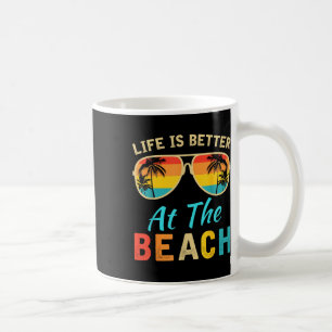 Life Is Better At The Beach Retro Palm Trees Summe Coffee Mug