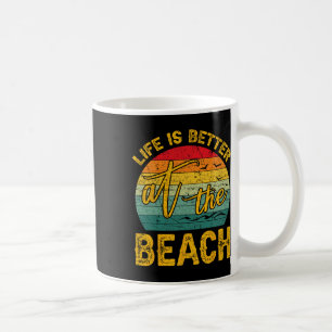 Life Is Better At The Beach Retro Palm Trees Summe Coffee Mug