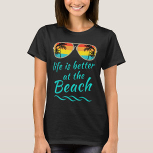Life Is Better At The Beach Retro Palm Trees Summe T-Shirt