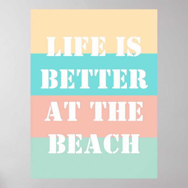 Life is Better at the Beach Retro Poster (Front)