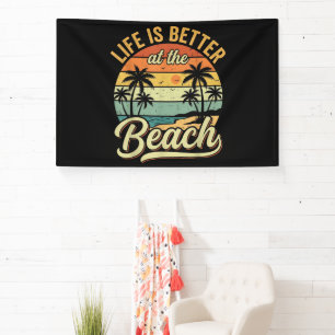 Life is Better At The Beach Retro Summer Vacation Banner