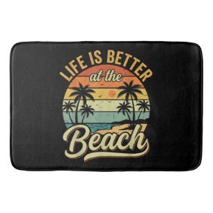 Life is Better At The Beach Retro Summer Vacation Bath Mat