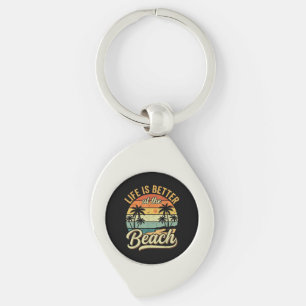 Life is Better At The Beach Retro Summer Vacation Key Ring