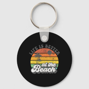 Life Is Better At The Beach Retro Summer Vacation Key Ring