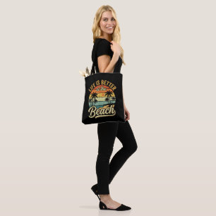 Life is Better At The Beach Retro Summer Vacation Tote Bag