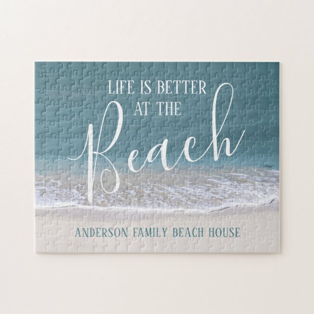 Life Is Better At The Beach Sand & Ocean Jigsaw Puzzle (Horizontal)