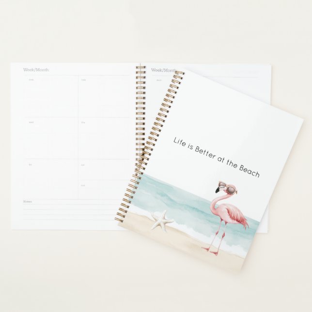 Life is Better at the Beach Starfish Flamingo Planner (Display)