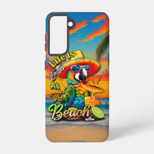 Life Is Better At The Beach Tropical Parrot Samsung Galaxy Case
