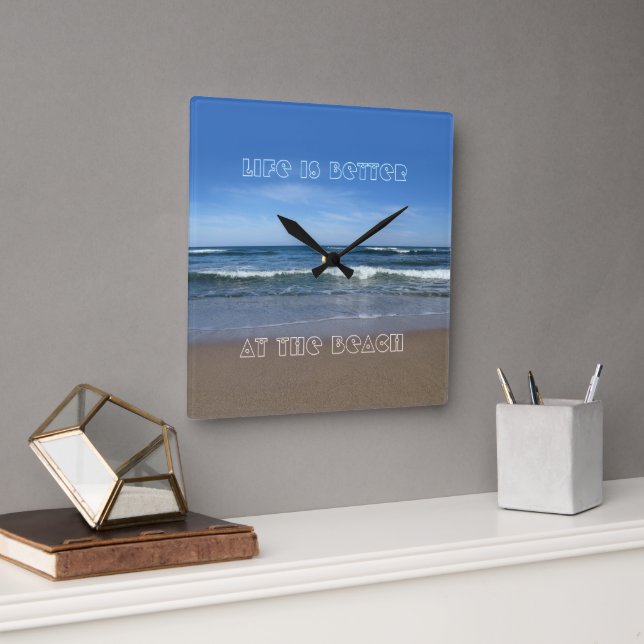 Life is better at the Beach Wall Clock (Office)