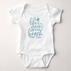 Life Is Better At The Beach Waves Anchor Baby Bodysuit