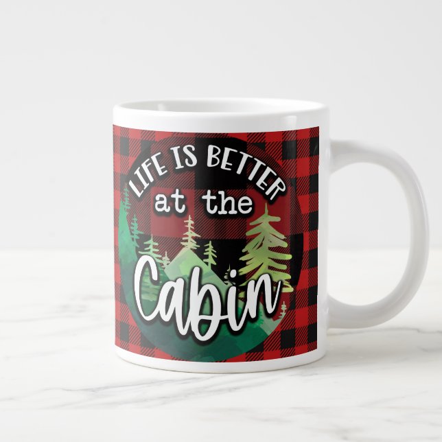 Life Is Better At The Cabin  Large Coffee Mug (Right)