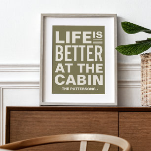 Life is Better at the Cabin Personalised Print