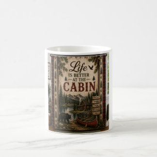 Life Is Better at the Cabin Wildlife Coffee Mug