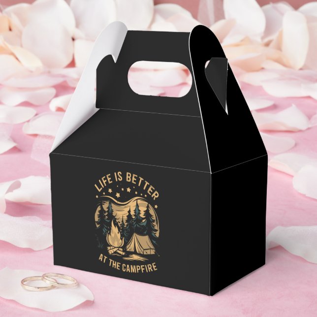 Life Is Better At The Campfire Camper Camp Camping Favour Box (Wedding)