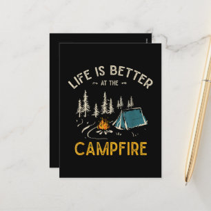 Life Is Better At The Campfire Funny Camper Holiday Postcard