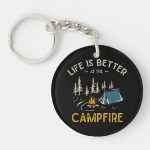 Life Is Better At The Campfire Funny Camper Key Ring