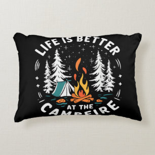 Life is Better at The Campfire Funny Camping Decorative Cushion