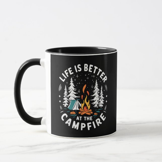 Life is Better at The Campfire Funny Camping Mug (Left)