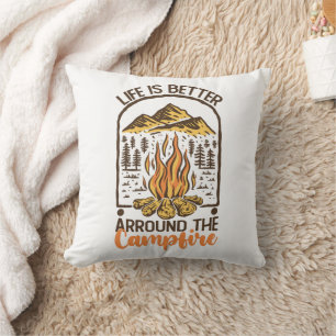 Life Is Better At The Campfire Travel Cushion
