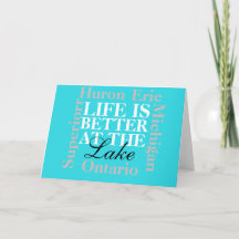Life is better at the lake blank card