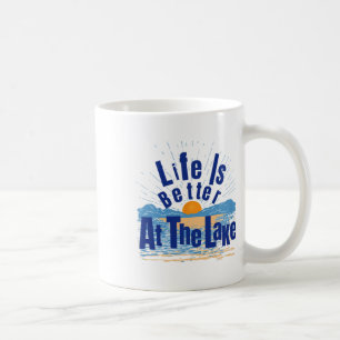 Life Is Better At The Lake Bum Fishing Boating Gif Coffee Mug
