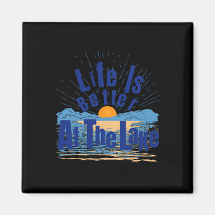 Life Is Better At The Lake Bum Fishing Boating Gif Magnet
