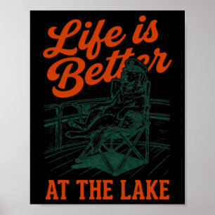 Life Is Better At The Lake Captain Dog Summer Poster