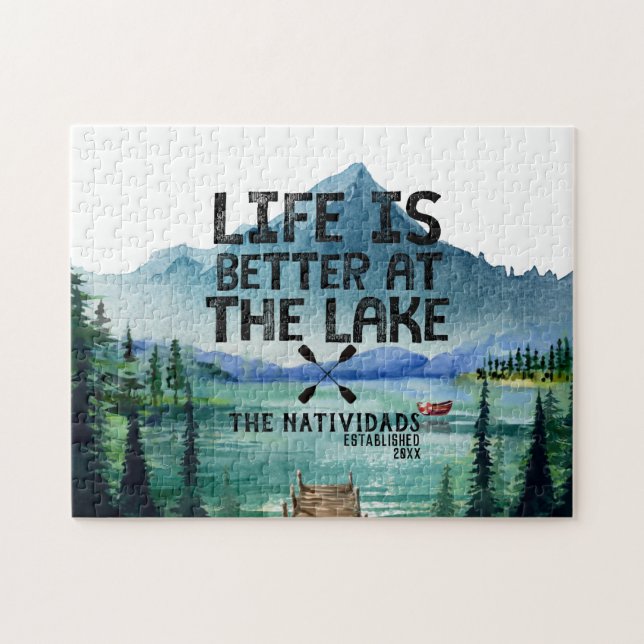 Life is Better at the Lake | Family Name Jigsaw Puzzle (Horizontal)