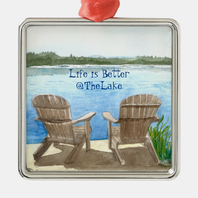Life Is Better At The Lake Metal Ornament (Front)