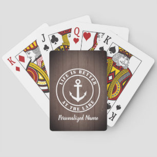 Life is better at the lake personalized bicycle playing cards