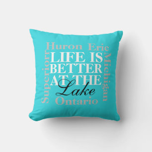 Life is better at the lake pillow