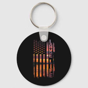 Life Is Better At The Lake Pontoon Boating Wakeboa Key Ring