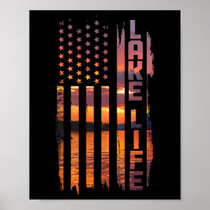 Life Is Better At The Lake Pontoon Boating Wakeboa Poster